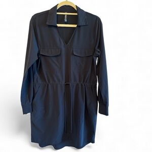 Athleta Zuma Long Sleeve Shirt Dress Black M